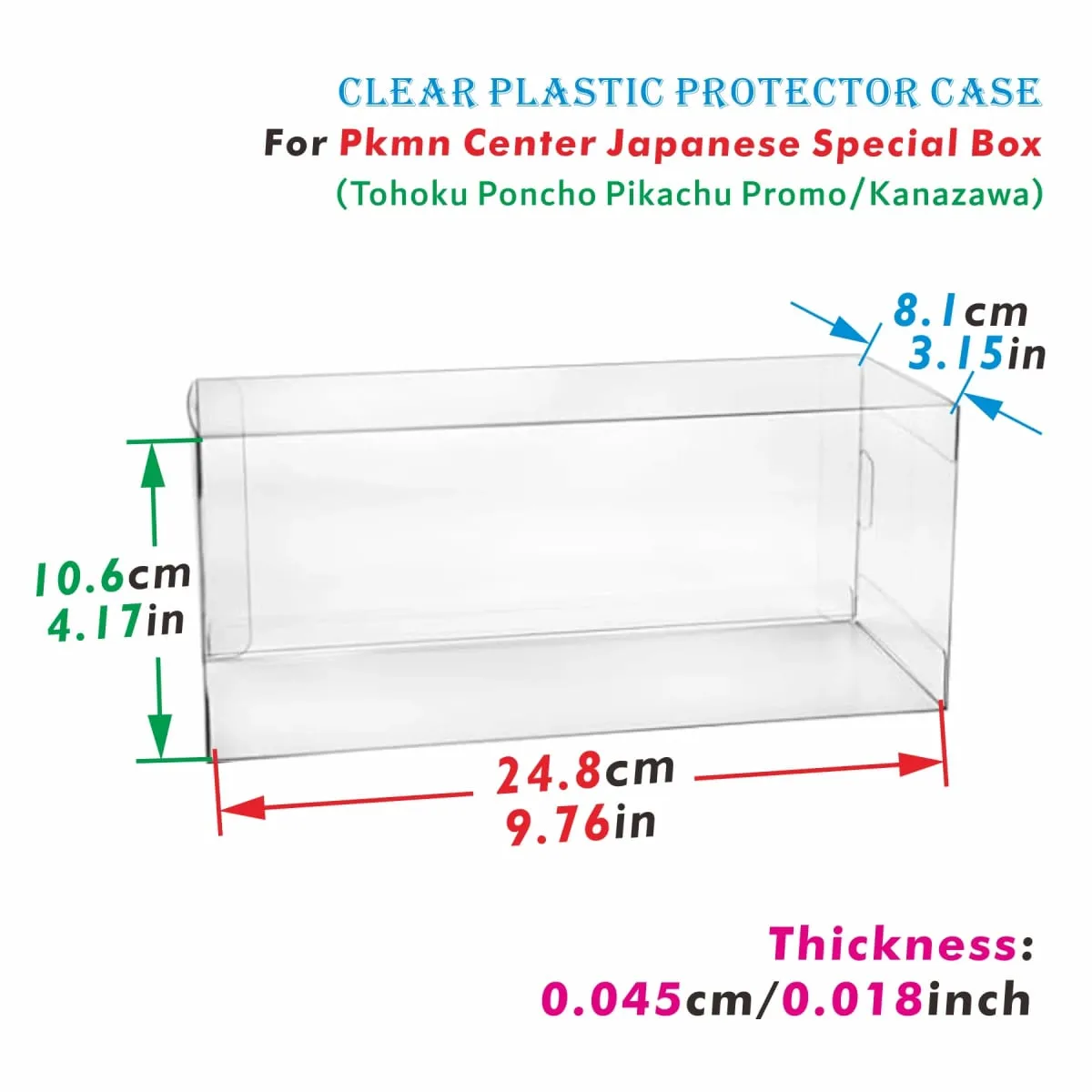 2/5PCS Clear Plastic Protector Case For Pkmn Center Japanese Special Box(For Tohoku Poncho Pikachu Promo/Kanazawa)