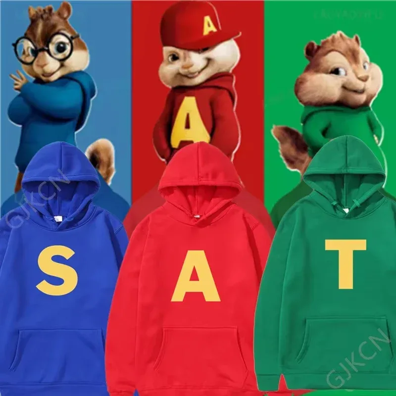 Alvin and The Chipmunks_ The Squeakquel's Pullover Woman Manfashion Moletom de ombro disponível para melhor amigo com capuz