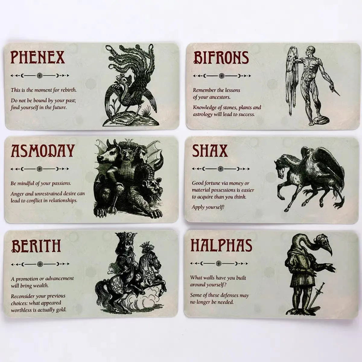 Demon of the Day Oracle Cards 40 PCS Goetic Demons Vintage Divination Fortune Telling Dark Gothic Tarot Deck Gift