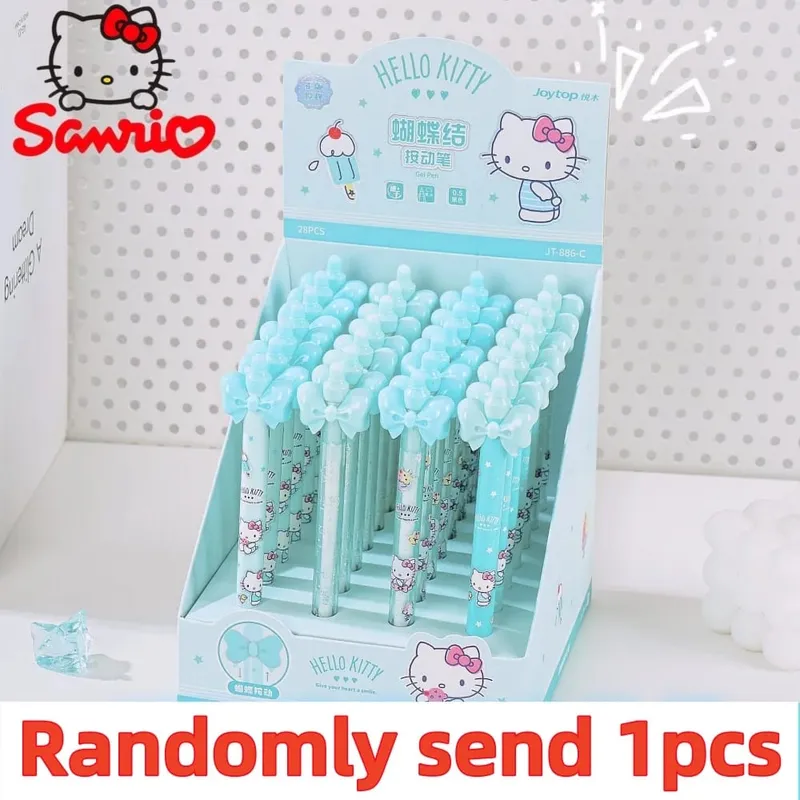 Genuine Sanrio Hello Kitty Push-Button Ballpoint Pens Cartoon Kuromi 0.5MM Black Gel Pen Student Writing Drawing Stationery Gift