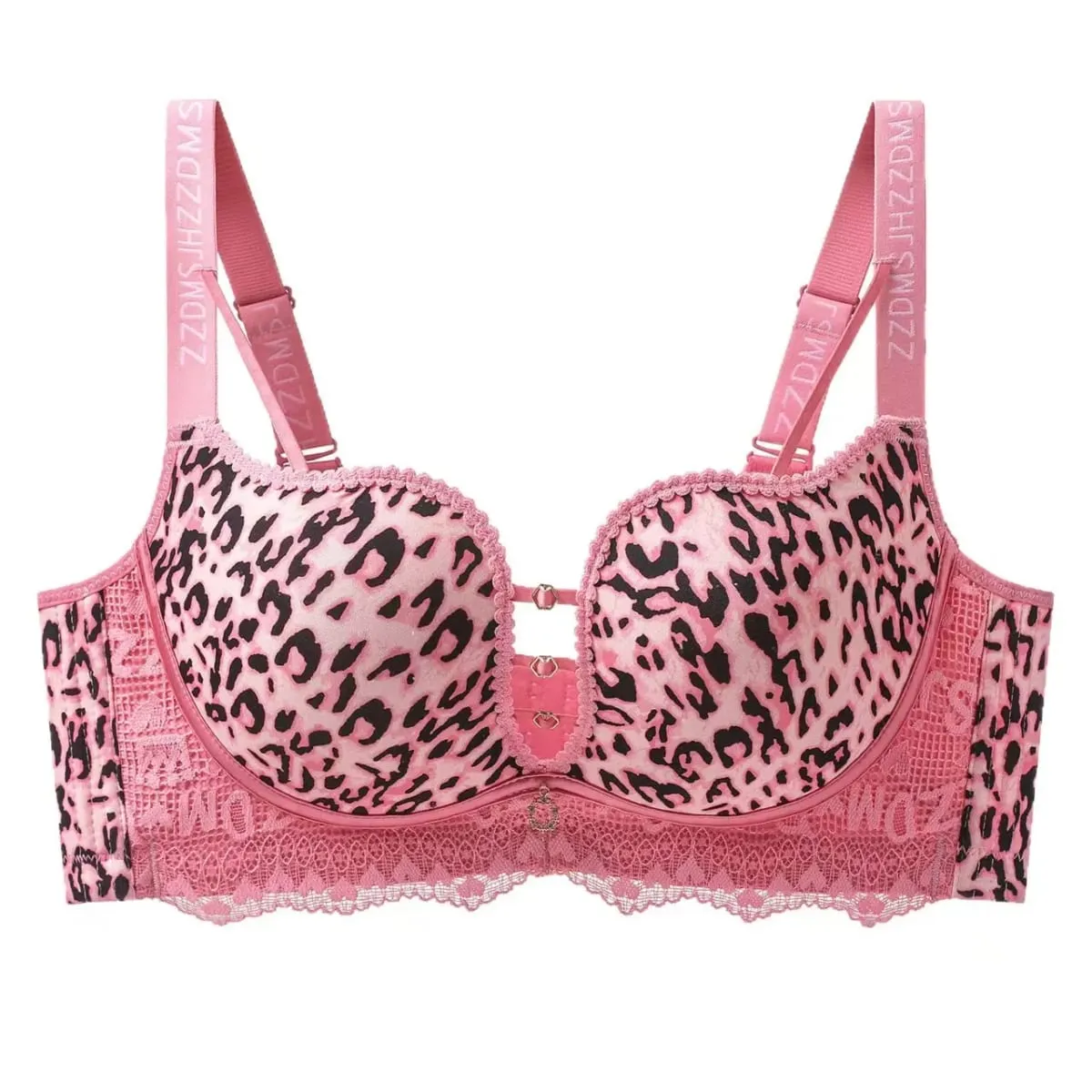 plus Size Thin Wireless Minimizer Bra Leopard Print Gather Anti-Sagging Comfort Lingerie for Big Bust Women