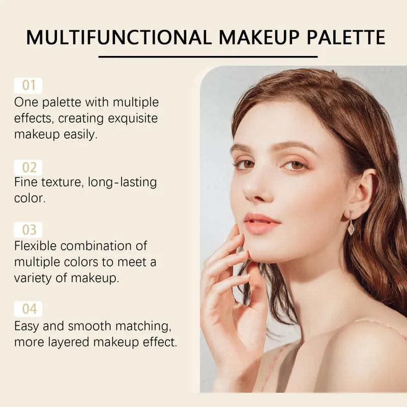Makeup Palette Eyeshadow Highlighter Blush Bronzer All-in-One Face Palette Shimmer Matte Travel Size Cosmetic Kit Holiday Gift