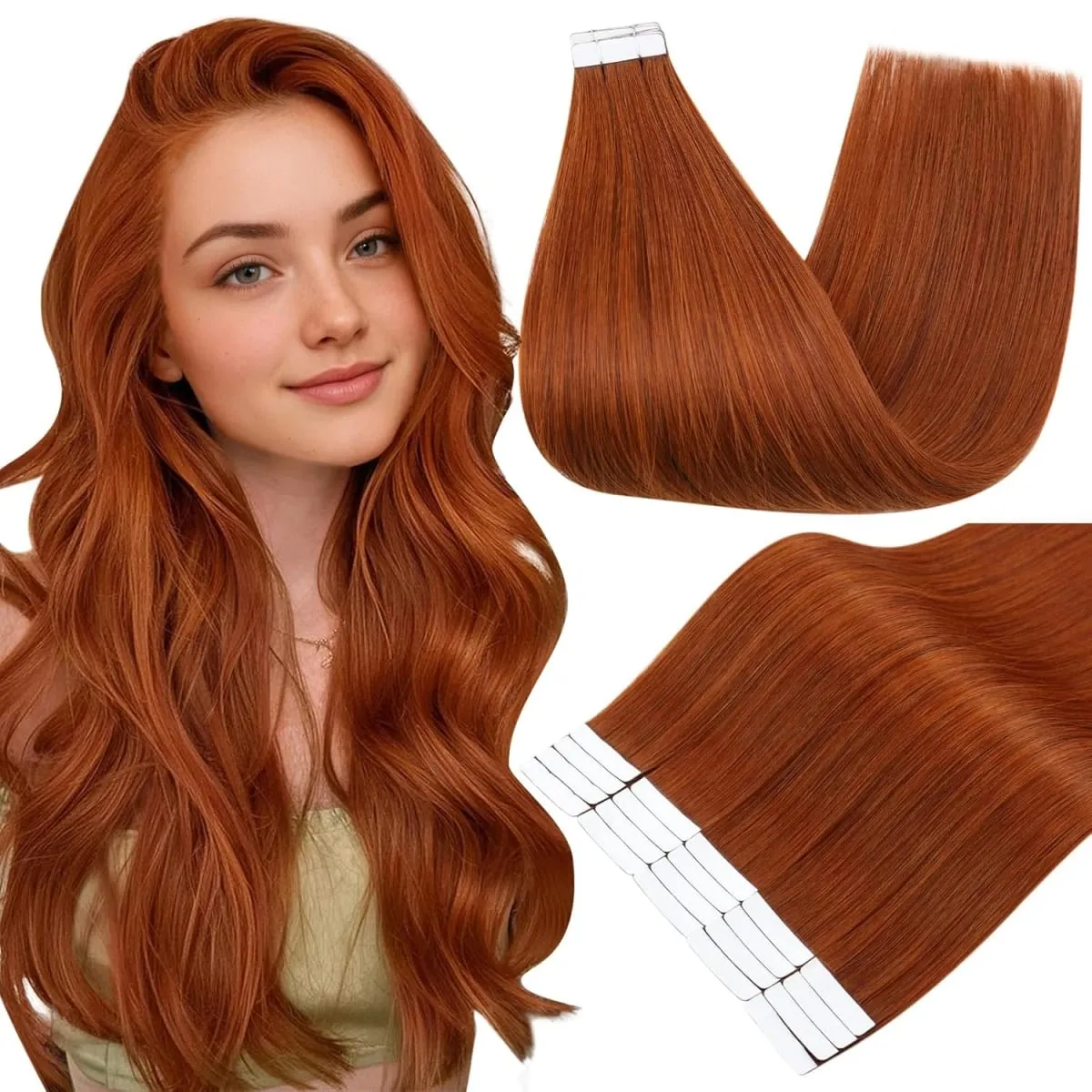 [Nova cor] fita de brilho completo em extensões de cabelo humano brasileiro remy extensões de cabelo reto 20 peças 50g para mulheres