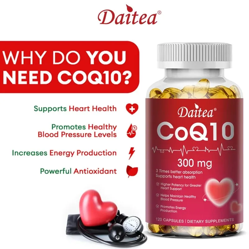 Coenzyme Q10 - 300 Mg Menyokong Keupayaan Kognitif Tenaga dan Jantung Kesihatan Otak dan Sel Antioksidan Meningkatkan Kualiti Tidur