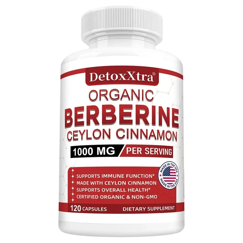 Premium Berberine HCL - Blood Sugar Support Heart Health - Ceylon Cinnamon Berberine HCI Supplement Capsules 1000MG