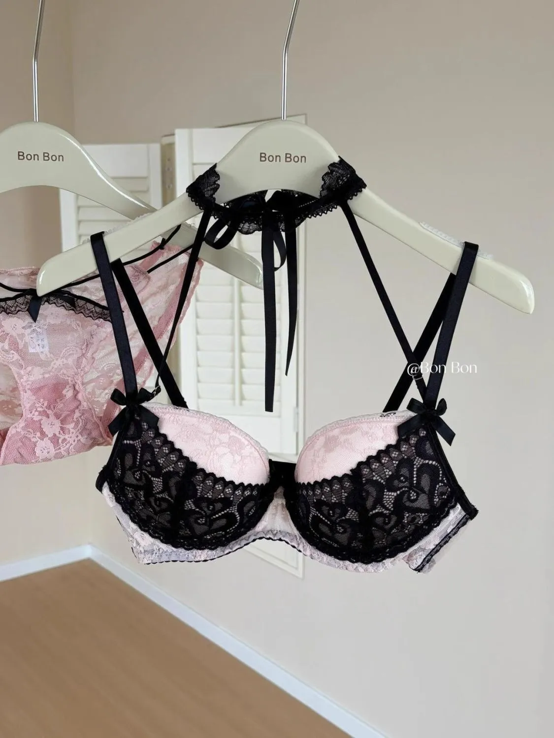 Dámská sada spodního prádla Krajková podprsenka a soupravy kalhotek 2dílné krajkové oblečení push-up s bezdrátovými babydoll — image 5