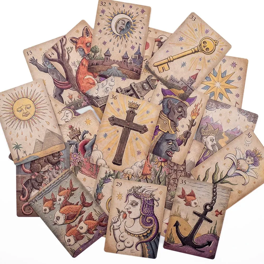 Lenormand Della Luna Tarot Deck 36Pcs Divination Fate Tarot Oracle Cards Party Entertainment Board Game Cards 7.3*10.2cm