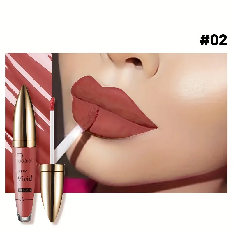 High Pigmented Matte Lip Glaze - Long-Lasting Smudge Proof Liquid ลิปสติกแต่งหน้าของขวัญวันวาเลนไทน์ของขวัญวันสตรี