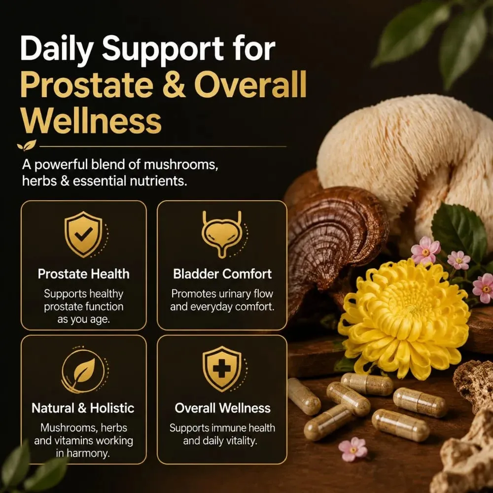 Prostate Health Capsules for Men Saw Palmetto Pumpkin Seed & Lycopene with Zinc for Urinary Flow & Bladder Comfort 60 Count