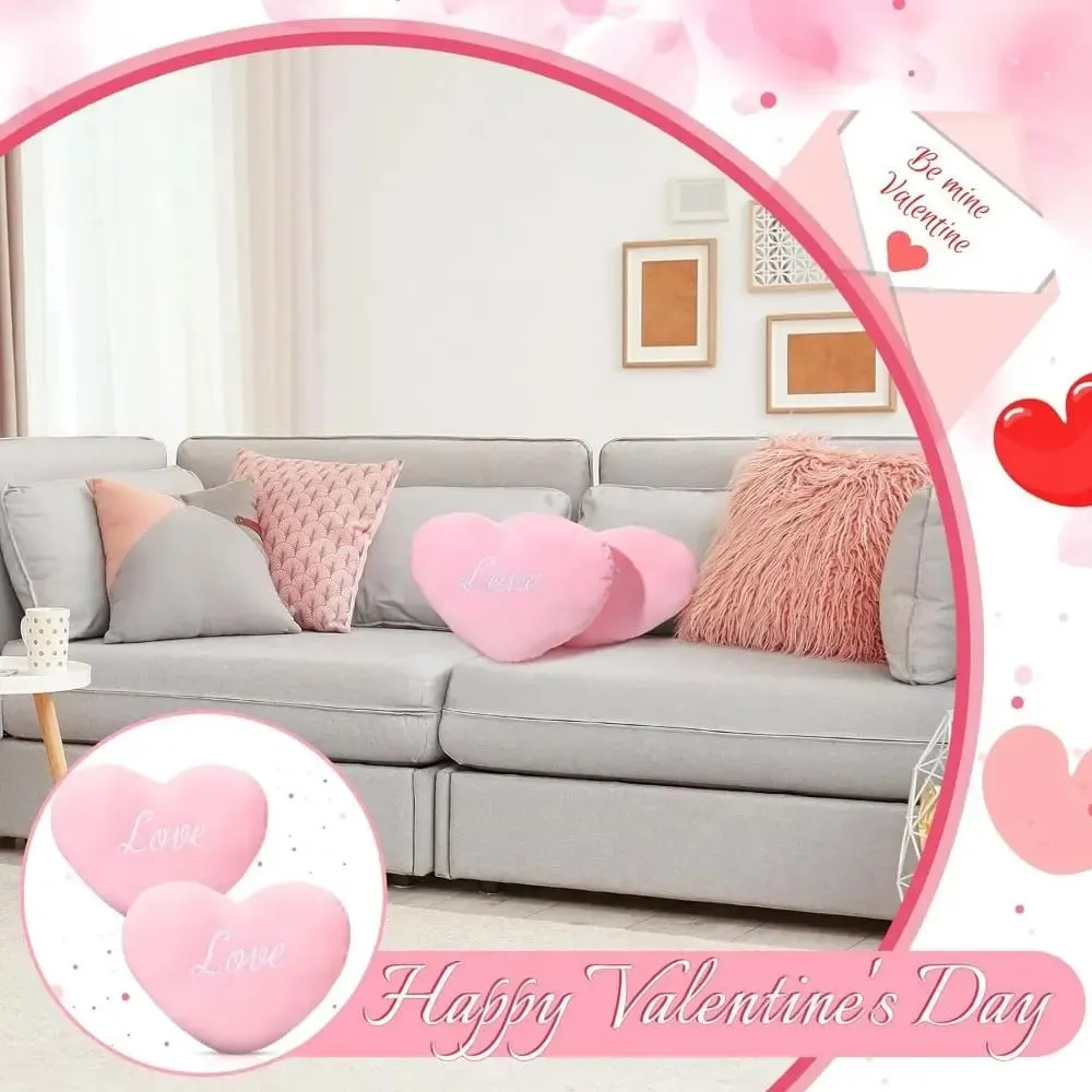 New Heart Shape Heart Plush Pillow Pink Color Valentines gift Soft Pillow Red Color Stuffed Pillow for Birthday