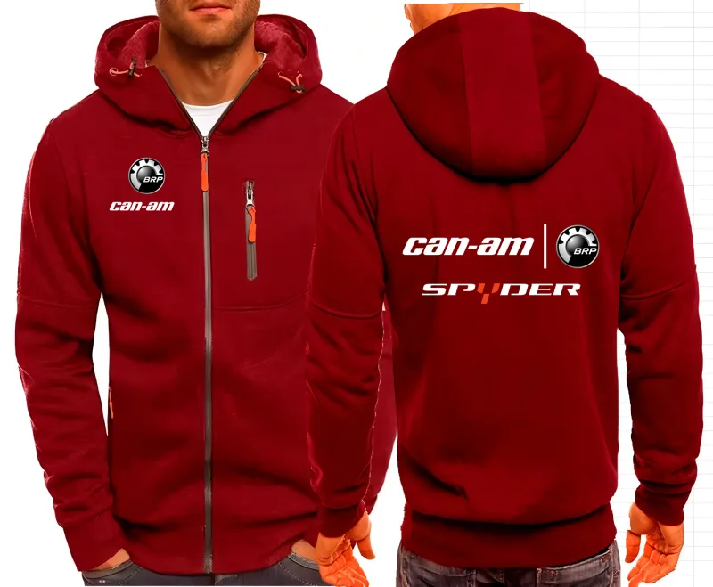 Can Am 越野 Brp Atv Commander Utv Outlander 連帽衫休閒連帽衫男款 CanAm 拉鍊連帽衫運動衫男上衣