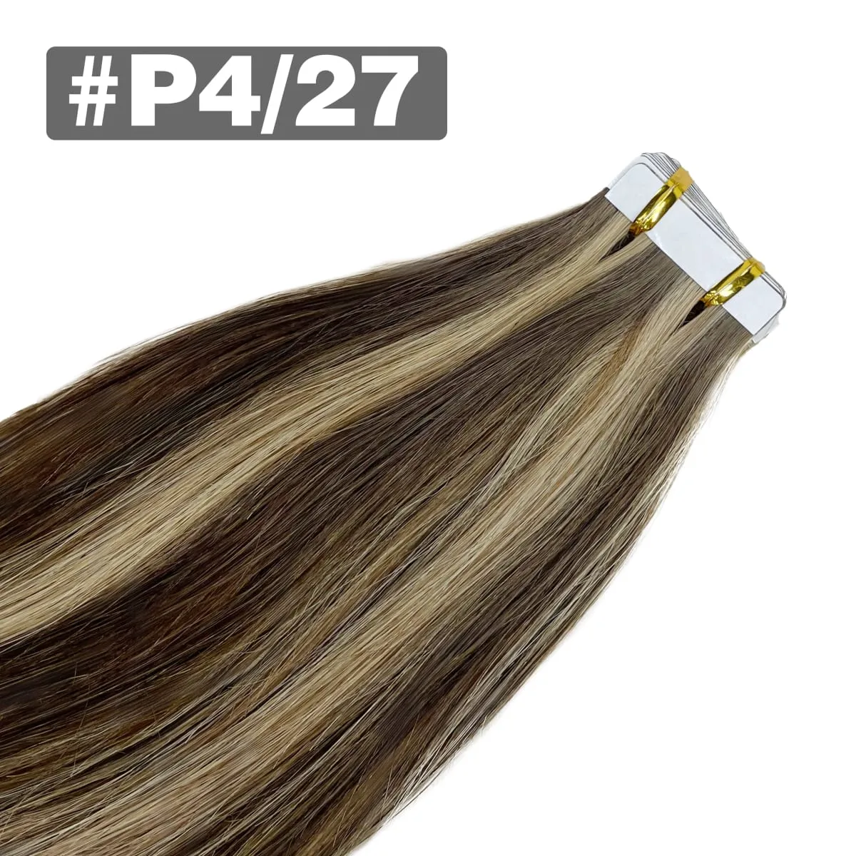 100% Human Hair Tape in Hair Extensions Skin Weft Silky Straight Remy Hair Extensions to Add Hair Volume&Length Natural Look