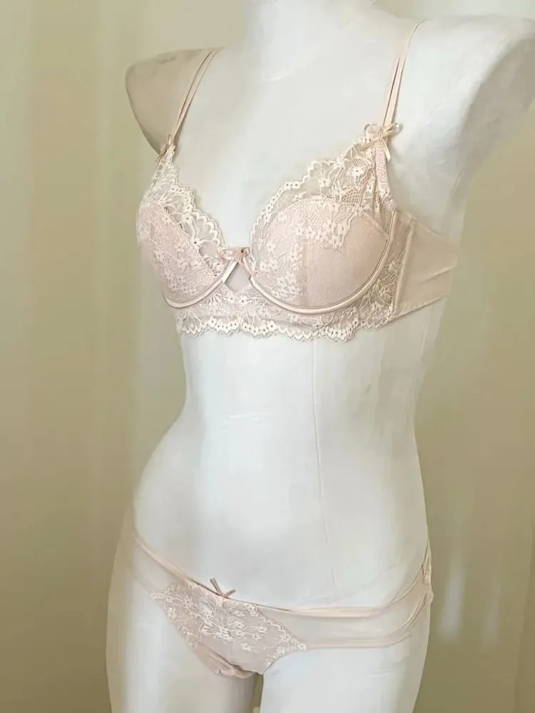 Franse stijl dames minimizer bh sexy lingerieset grote borstondersteuning halve cup zachte beugel anti-verslapping comfort dunne bh's