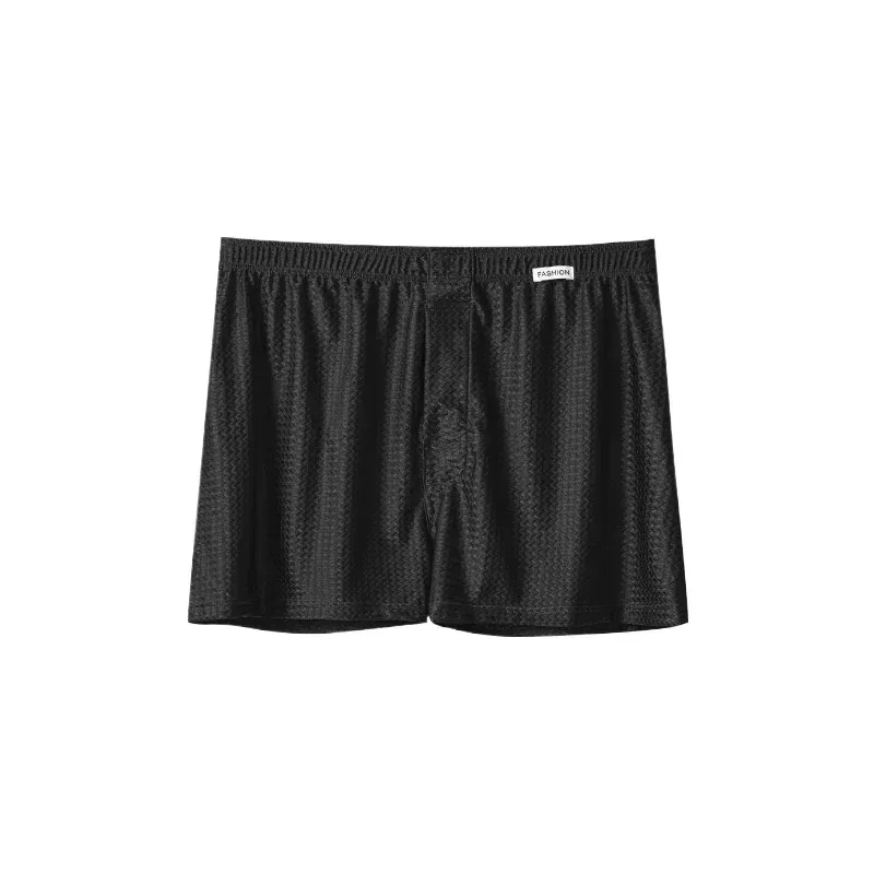 2er-Pack Herren-Boxershorts aus Eisseide, mittelhoher Bund, lockere Passform, Sommer, cool, trendig, glänzend, Unterwäsche, Nachtwäsche, Herrenhöschen