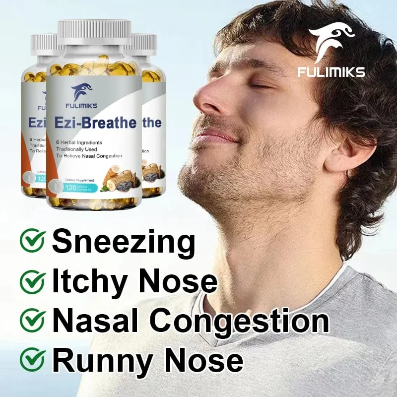 Respiratory & Nasal Health Capsules 6 Herbal Relieves Stuffy Nose Congestion Rhinitis & Supports Breathing Comfort