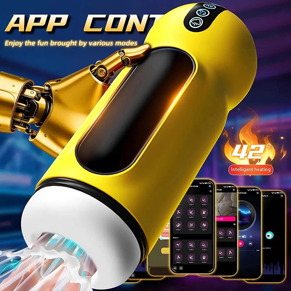 APP Heating Automatic Male Masturbator Cup Sucking Heated Vibration Vacuum Pocket Pussy Stroker Blowjob Penis Sex Toys For Men