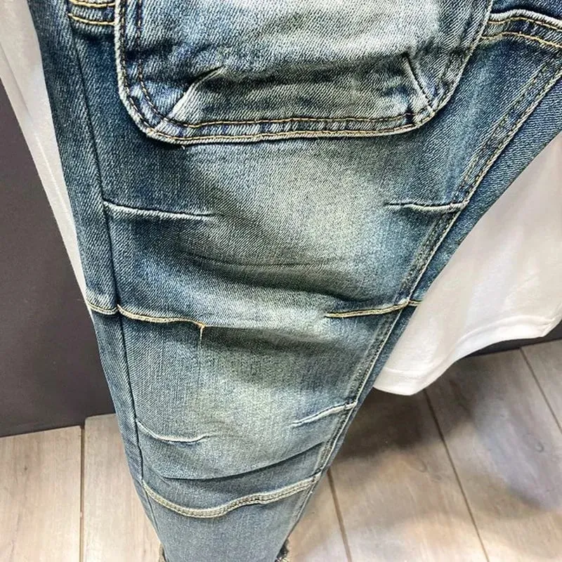 Spring and Autumn New Fashionable Solid Color American Retro Straight leg Jeans for Men's Casual Sports High quality Jeans 28-36