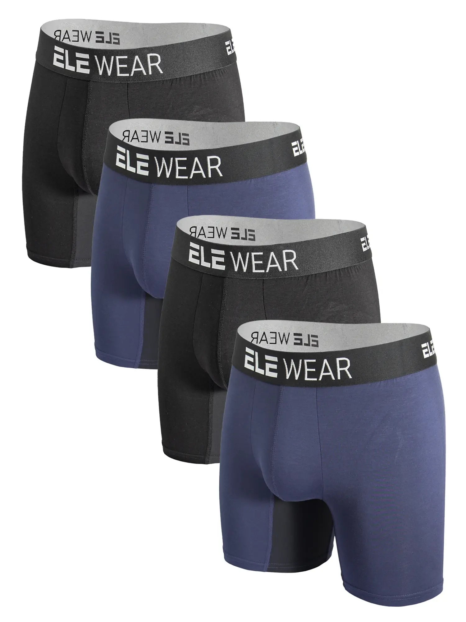 Bamboo 4pcs Men's Underwear Boxer Briefs For Men, Moisture-Wicking Long Sports Underwear