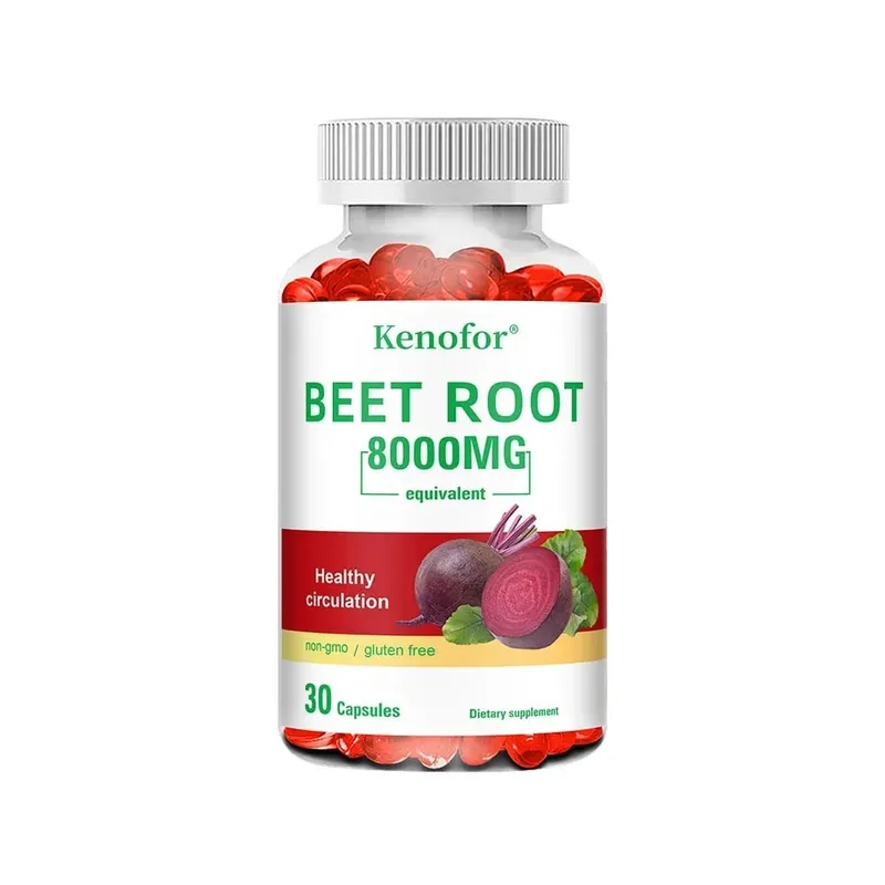 Beetroot Powder Extract Capsules - With Black Pepper for Nitric Oxide Heart & Blood Pressure Health Energy & Endurance Support