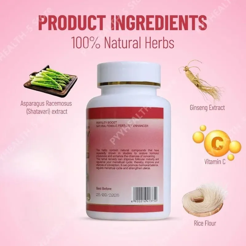 Fertility Tablets for Women Female Prenatal Vitamin Supplements Support Ovulation & Conception 60 Count Daily Routine
