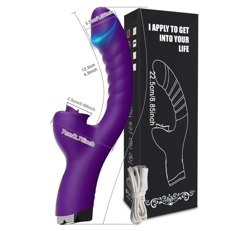 20 Modes Porn Tongue APP Dildo Vibrator G-Spot Vagina Massager Wand Licking Clitoris Stimulator Adult Female Women Sexy Sex Toys