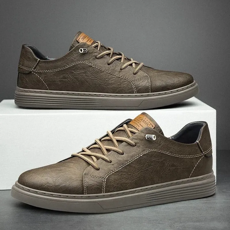 Brand Italian Genuine Leather Casual Shoes Men's Oxford Outdoor Black Jogging Shoes Men's Office Dress Shoes Big Size：36-47