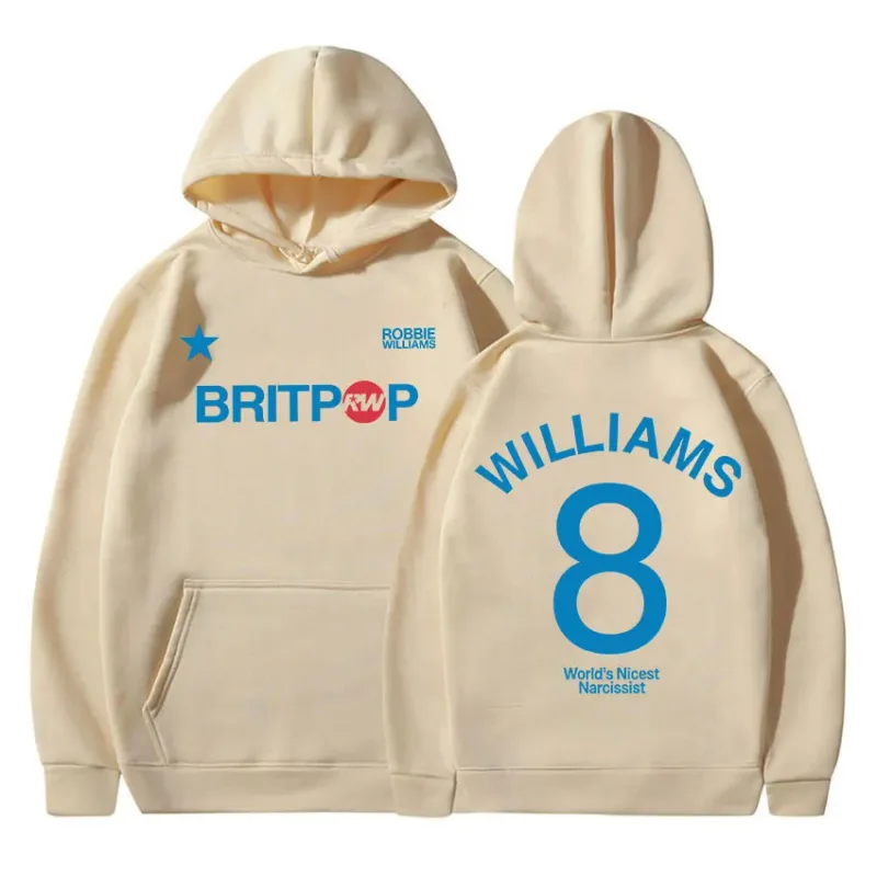 Robbie Williams Britprwp 8 Tour 2025 Print Hoodie Men's Hip Hop Fleece Pullover Sweatshirt Casual Long Sleeve Oversized Hoodies