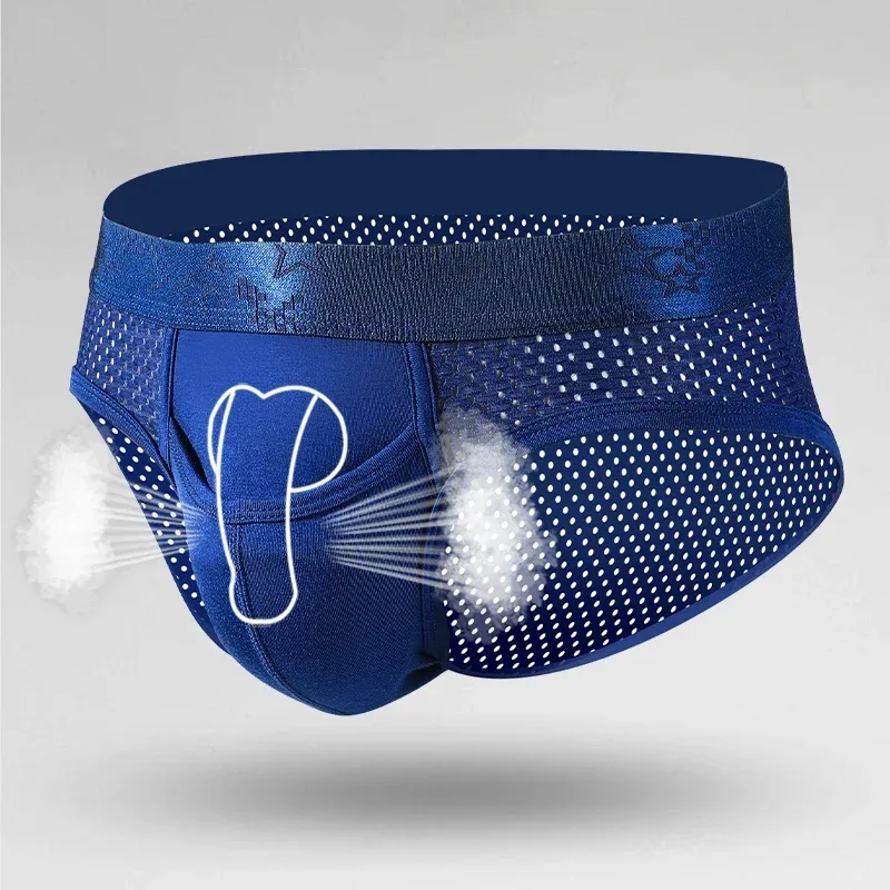 Bullet Separation Panties Men's Sexy U-Convex Briefs Vein Ice Silk Scrotal Rim Sperm Cord Shorts Varicose Heads