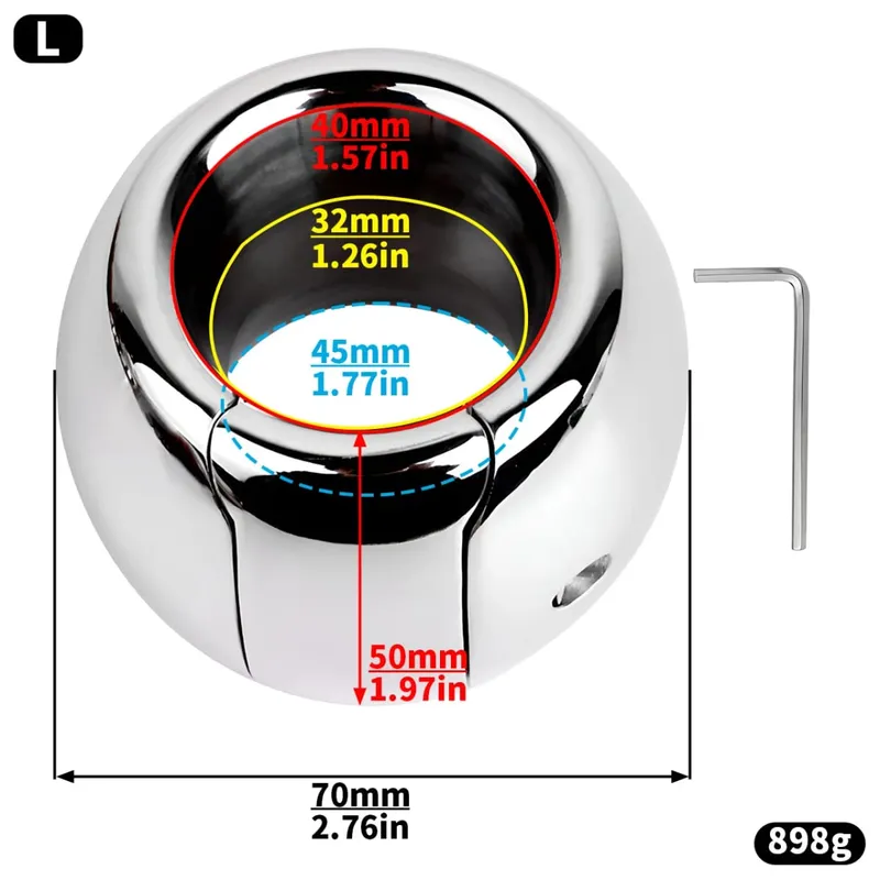 Metal Weight Screw Lock Penis Ring Scrotum Pendant Ball Stretcher Testis Cock Ring Penis Restraint SM Sex Toys For Men Gays