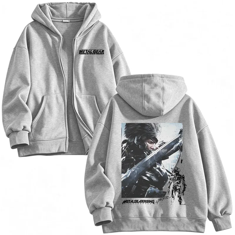 Metal Gear Rising Revengeance Raiden Game Zipper Hoodies Men Women Clothing Fashion Pullovers Zip Up Hooded Sweatshirts Jackets