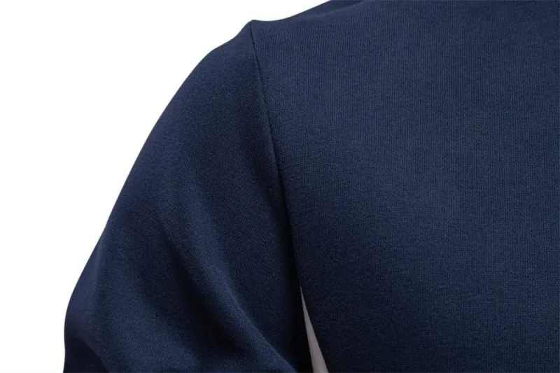 Mens Patckwork Cotton-blend Crew Neck Sweatshirts Fashion Casual Sport Round Neck Pullover Sweatshirt for Men