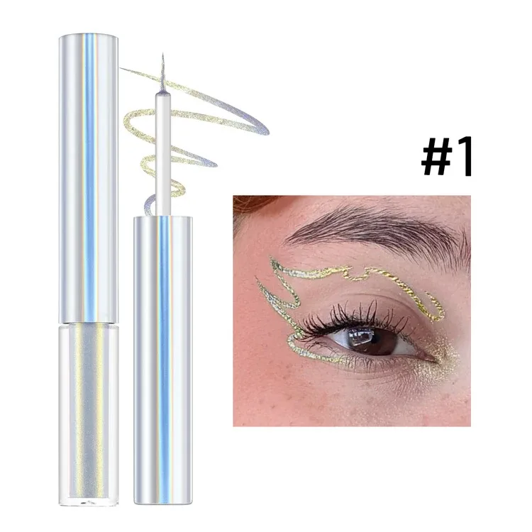 19 Colors Holographic Chameleon Liquid Eyeliner Metallic Glitter Color-Shifting Eye Liner Long Lasting Waterproof Eyes Makeup