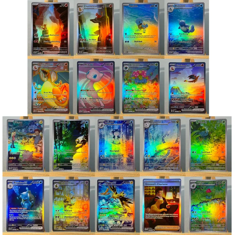 MEW PTCG13-003 Tcg proxy PKM Cards Charizard ex Bulbasaur Charmeleon Rare Collection Battle Toys Gifts for Hobbies home play