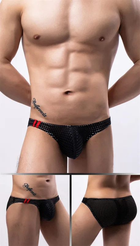 Men Briefs Summer Breathable Holes Underwear U Convex Thin Low Waist Men's Underwear Briefs Slip Underpants Calzoncillos — image 10