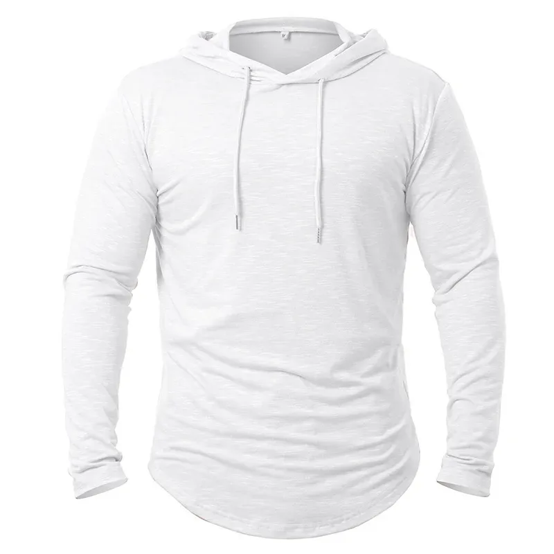 Sudaderas con capucha deportivas ligeras para hombre, camisa deportiva de manga larga con capucha, informal, para gimnasio, correr, basculador, sudadera