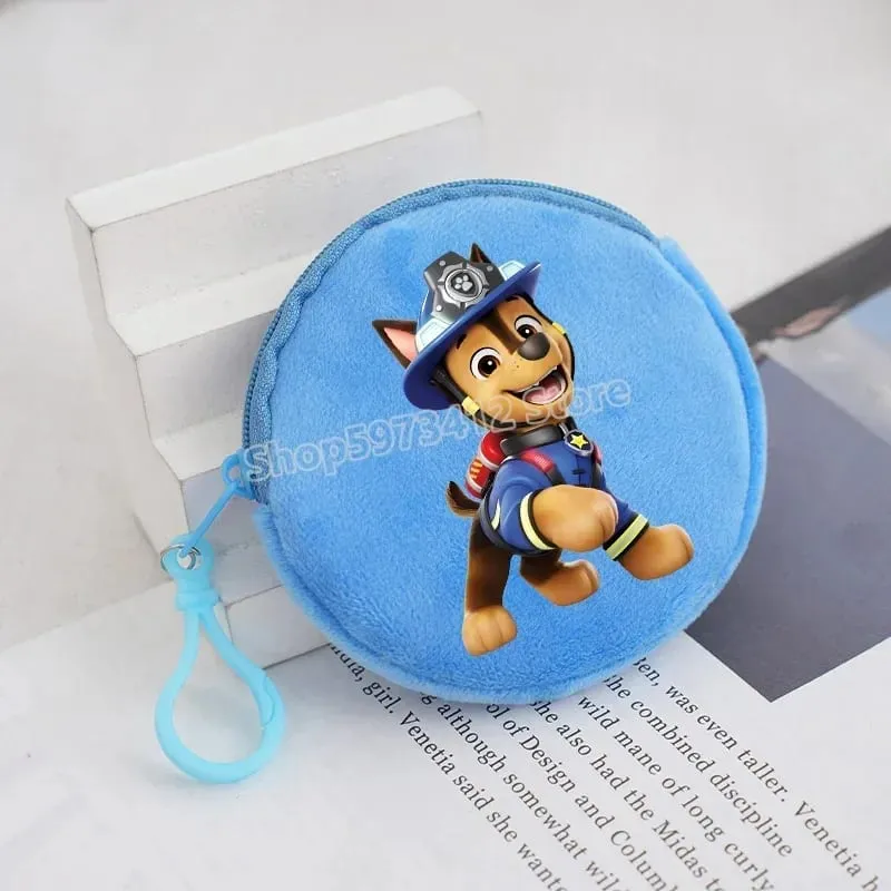 Paw Patrols Round Wallet Cute Keychain Bag Printing Coin Zipper Purse Anime Small Change Bags Convenient Mini Storage Pouch Gift