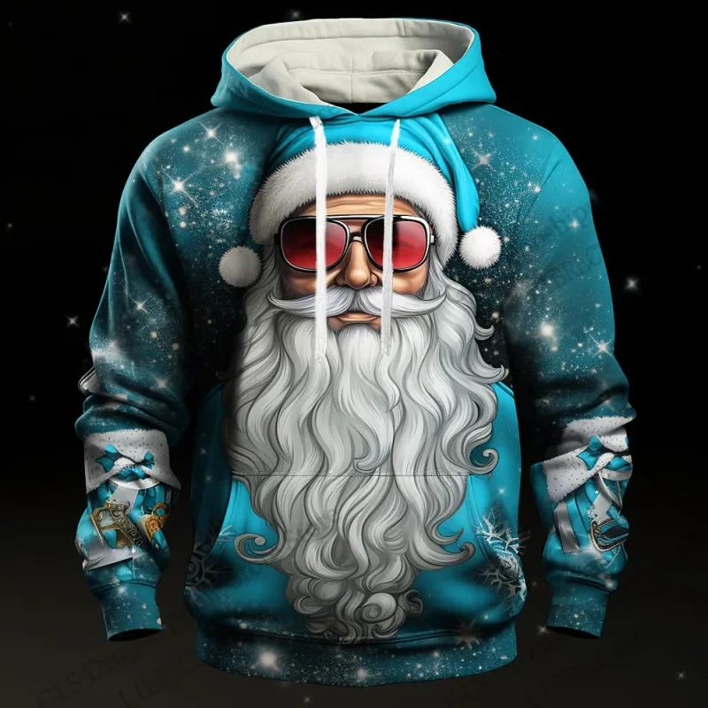 Christmas Mens Santa Claus 3d Print Hoodies Men Women Fashion Sports Outdoor Hoodie Sweatshit Unisex Coat Men Clothing Oversized