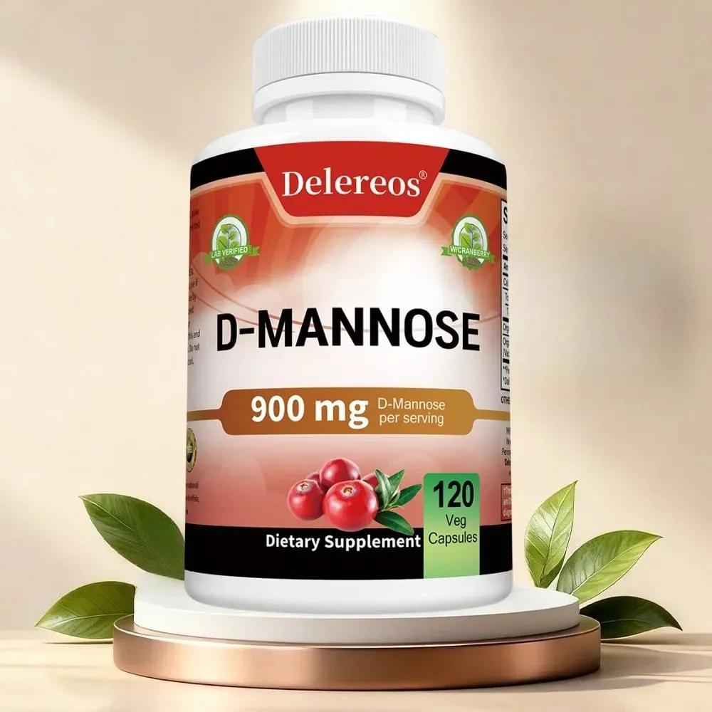 D Mannose Vegetarian Capsules - UTI Health Support Non GMO Vegetarian Friendly 120 Capsules