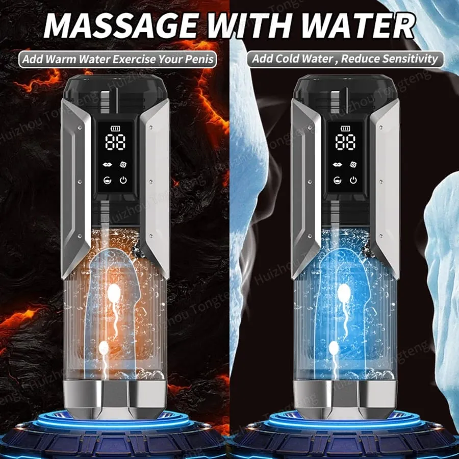 Automatic Blowjob Machine Hands Free Stroker Strap On Harnes Sex Toy with 7 Thrust & Rotate &Sucking& Vibrating Modes Adult Toys