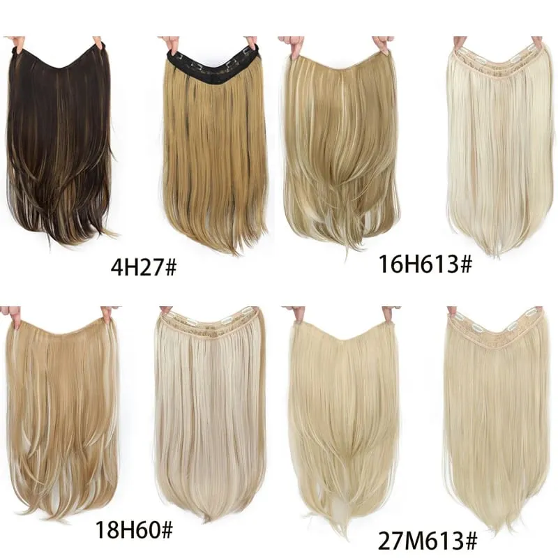 Synthetic Wig Women's Traceless Invisible U-shaped Layered Straight Hair With Inner Buckle Long Curly Hair Natural
