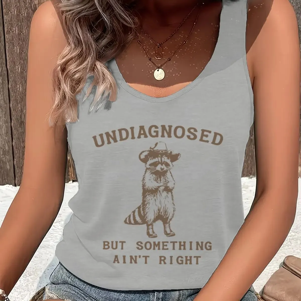 Undiagnosed But Something Ain't Right Summer Tanks Woman Funny Animal Tank Top Racerback Silly Graphic Harajuku Tank Tops Y2K
