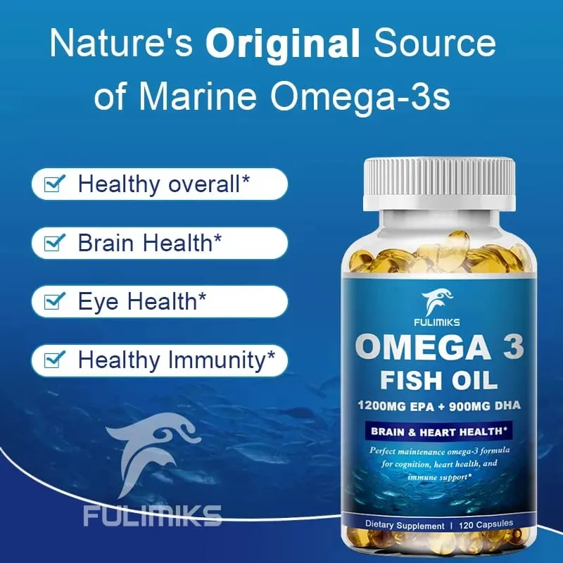 Fulimiks 야생 포획 오메가 3 피쉬 오일 – 120/60 소프트 젤 –3600mg 고 EPA 1300mg DHA 900mg 비 GMO 글루텐 프리 다이어트 보조제