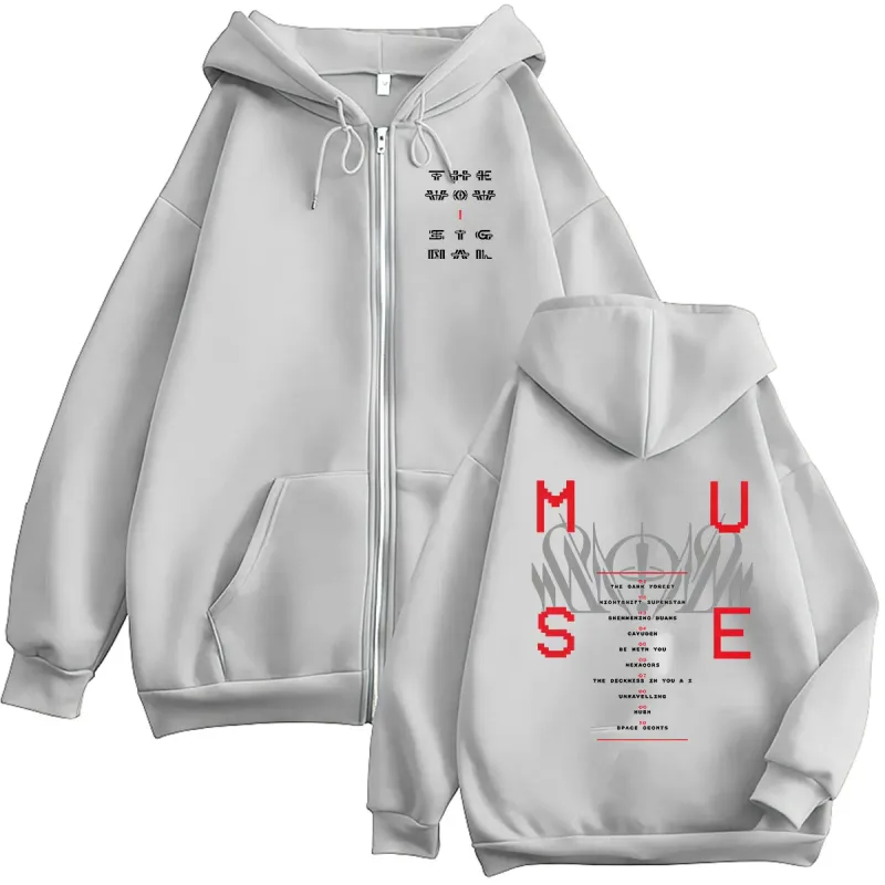 Band The Wow! Signal Tour 2026 Zipper Hoodie Men Women Clothing Fashion Vintage Sweatshirt Hip Hop Pullover Jacket Hoodies