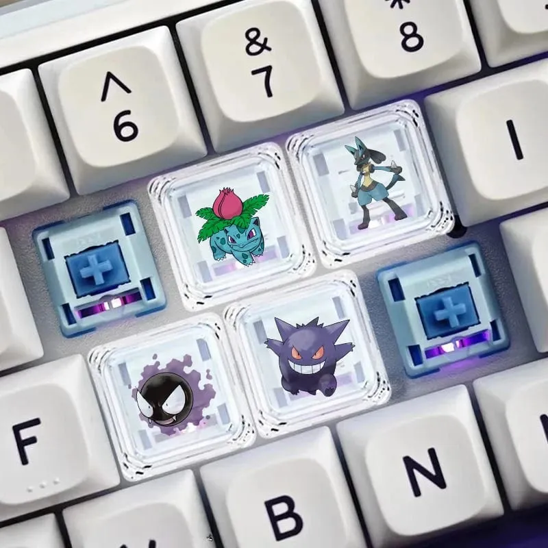 Cross mechanical keyboard personalized anime keycap single Charmeleon Blastoise Eevee transparent cartoon keycap — image 1