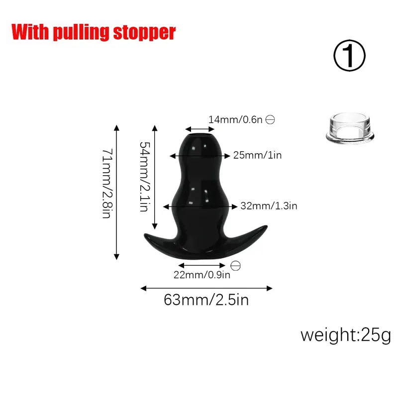 Purple TPE Hollow Tunnel Butt Plug Set - Graduated Open Anal Stretcher Plugs Flexible Sex Toy for Men & Women