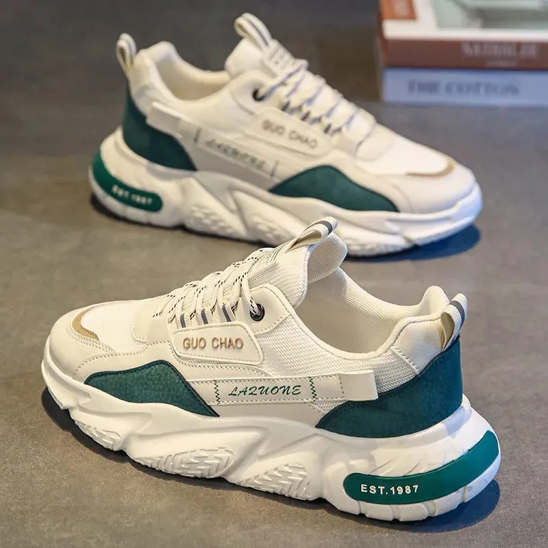 Men'S Retro Casual Sneakers: Comfortable And Grippy Lace-Up Slip-Ons for Outdoor Activities - Suitable for Men'S Spring/Summer/F