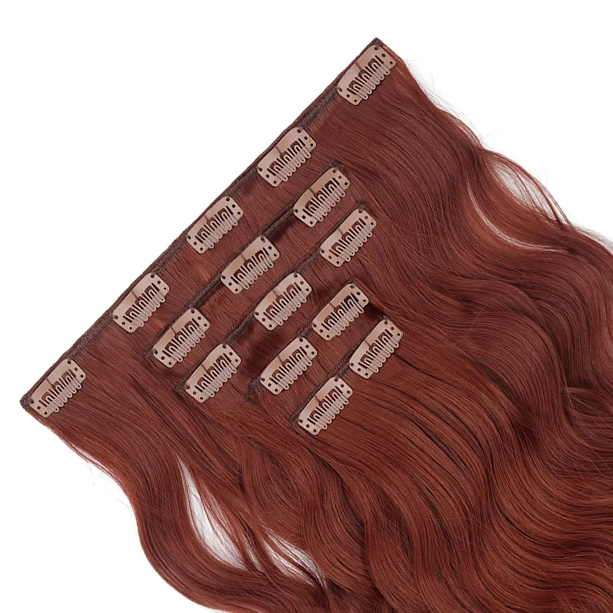 20Inch 5pcs/set Synthetic Hair Extension Long Curly Heat Resistant Black Hairpiece for Women