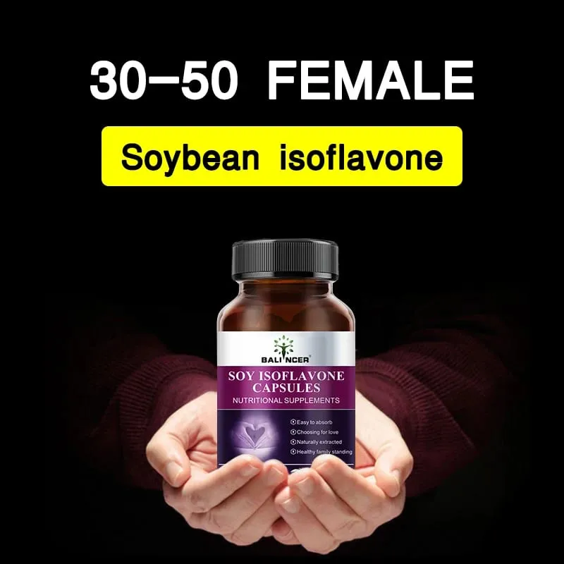 Soy Isoflavone Capsules Women's Health Hormone Balance Menopause Relief Mood Support Non-GMO Female Nutritional Supplement — image 4