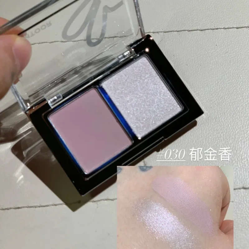 Dual Eyeshadow Palette Matte Shimmer Glitter Eyeshadow Palette Portable Long Lasting Fine Flash Eye Makeup Cosmetic