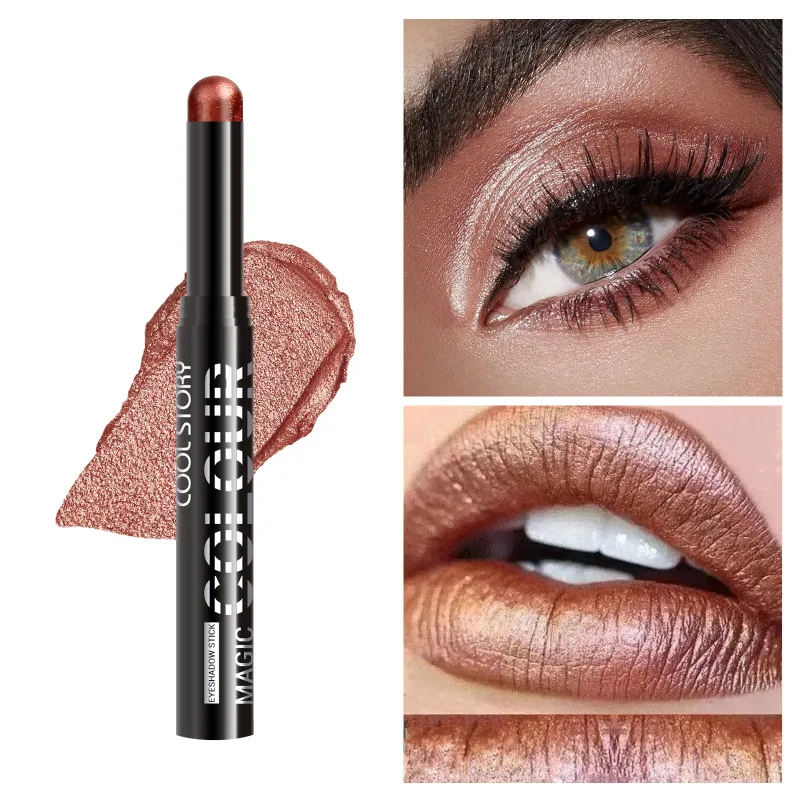 2 in 1 Eyeshadow Lipstick Stick Pencil Waterproof Glitter Brighten Matte Eye Shadow Makeup Pigment Eyeshadow Pen